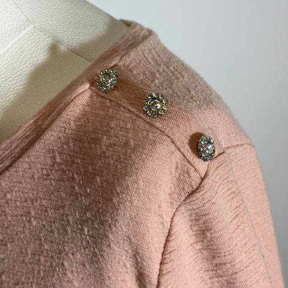 NWT‎ Liz Claiborne Blush Pink Textured Button Detail Blouse Womens Size Large L - Picture 5 of 10